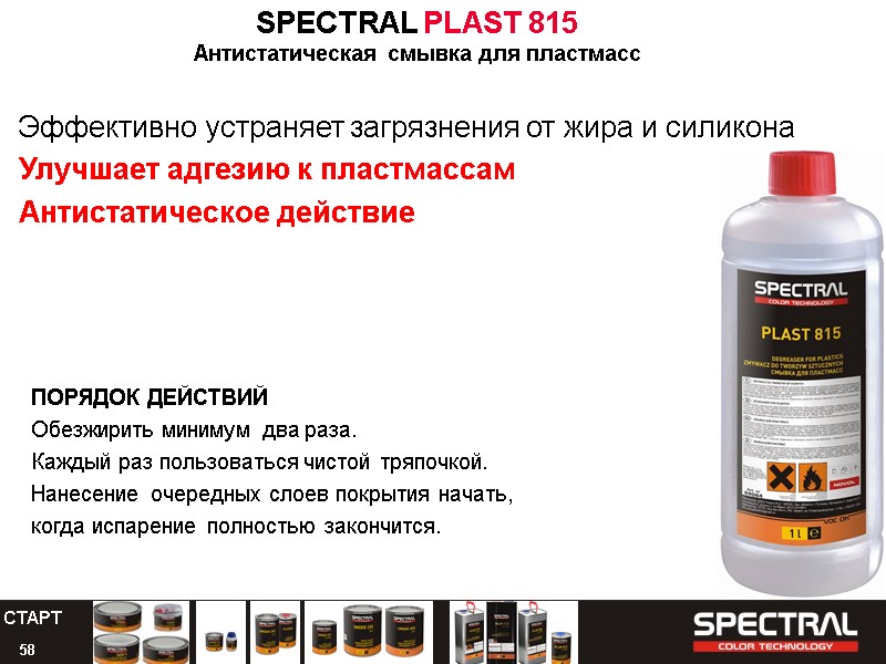 58 SPECTRAL PLAST 815        Антистатическая смывка для